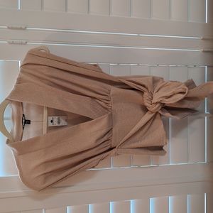 Express Gold Faux Wrap Top